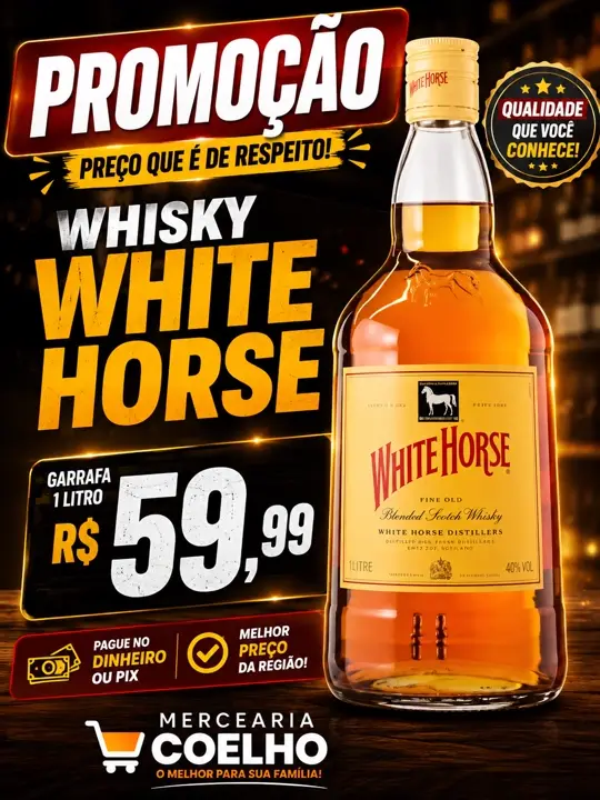 Whisky White Horse — Garrafa 1 Litro por R$ 59,99